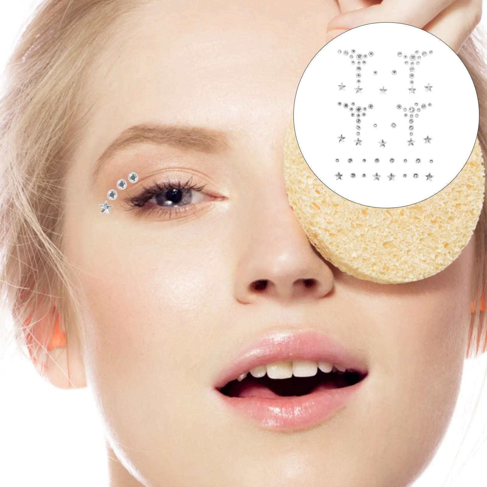 

1 лист самоклеящихся страз для лица, ногтей, чехлов для телефонов, праздничного макияжа и декора тела, с эффектом ювелирных украшений и блеска