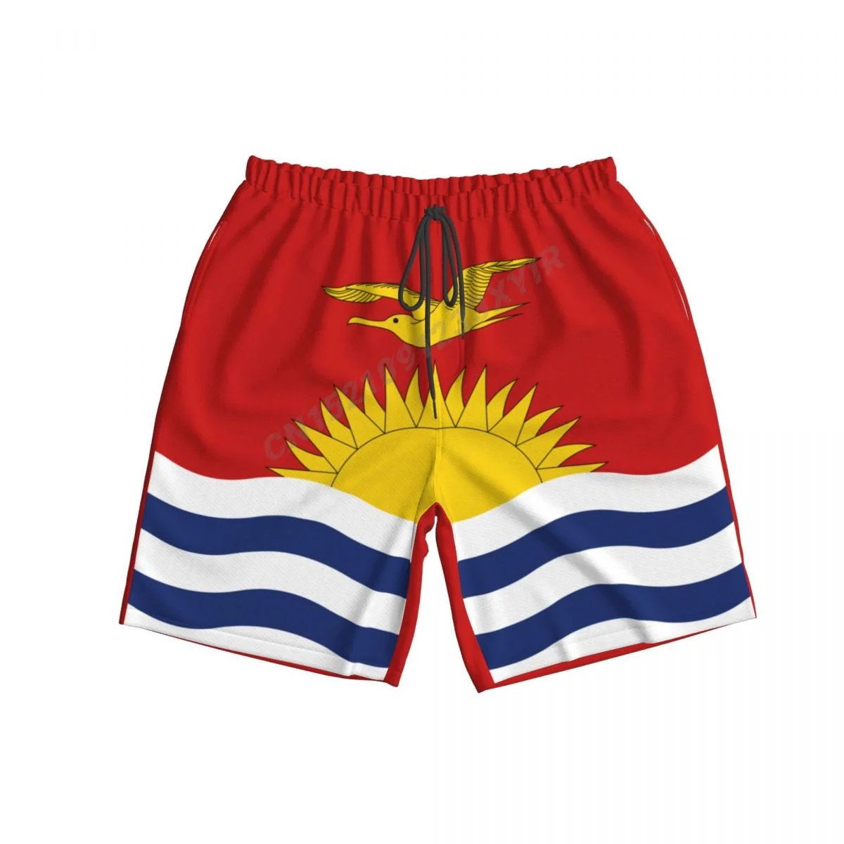 Verão masculino kiribati bandeira praia calças shorts surf M-2XL poliéster roupa de banho correndo