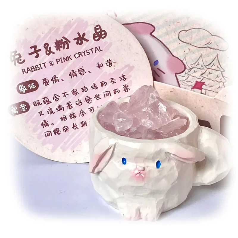 クリスタルアニマルブラインドボックス - デスクトップデコレーション用のかわいいレジンフィギュア、ユニークなコレクタブルトイ、あらゆる年齢層のためのクリエイティブなギフト。