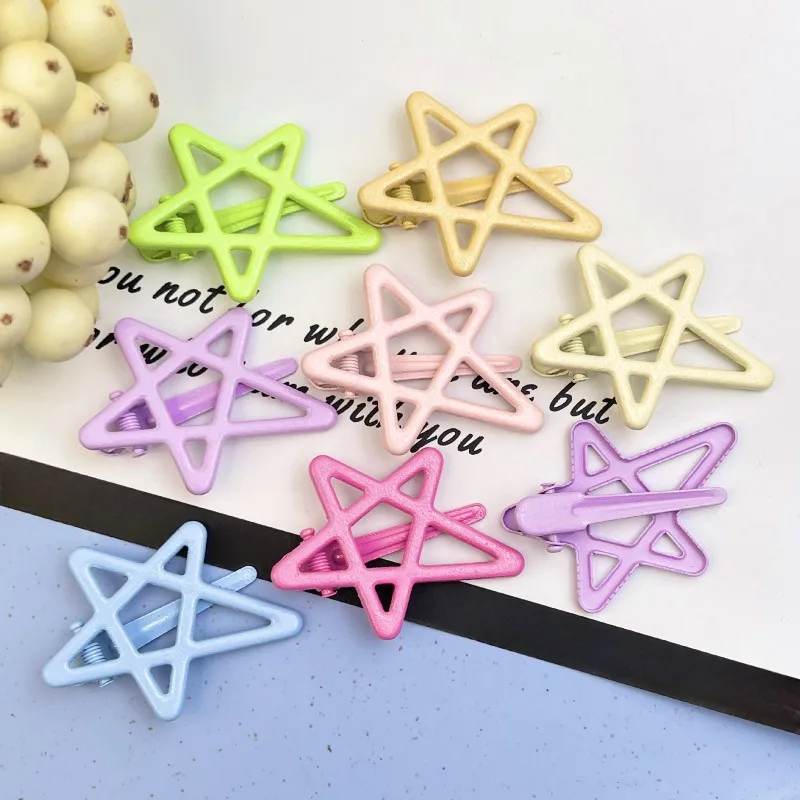 

5 шт. милых разноцветных мини-заколок для волос в форме звездочек, женские, шикарные, новые, игривые, модные аксессуары для волос, для повседневного образа, эффектные