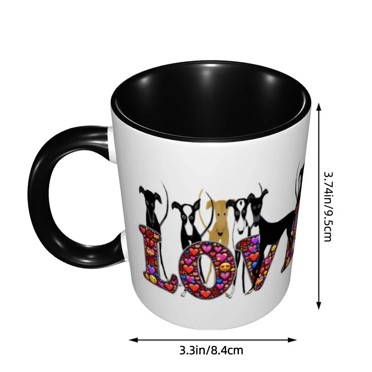 DIY Love Hounds Ceramic Mugs Custom Greyhound Whippet Sighthound Dog Coffee Cup Creative Present