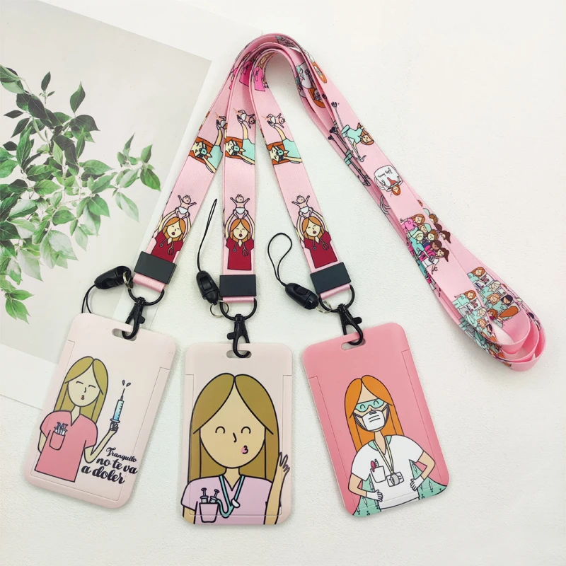 Ausweishalter im Krankenschwester- und Arzt-Stil mit Schlüsselband, Medizinische Ausweishalter, Halsband, Krankenhaus-Schlüsselanhänger, Ausweis-Accessoires