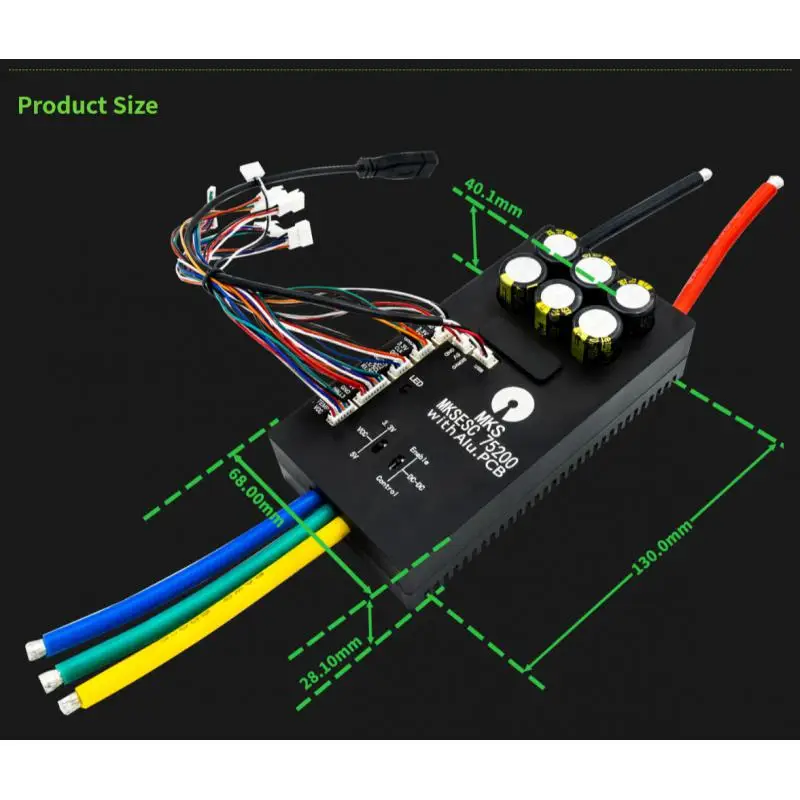 Makerbase Vesc 75200 V2 84v 200a High Current With Alu Pcb Based On Vesc For E-foil Fight Robot Surfboard Agv Robot