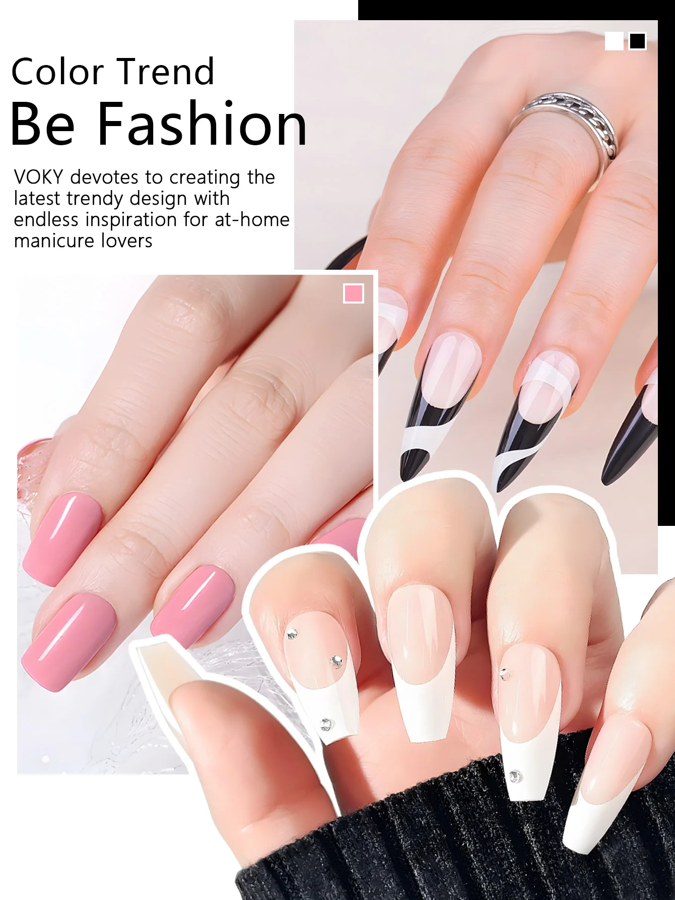 Zestaw lakierów hybrydowych VOKY, 6 kolorów, 7 ml, domowy płyn do usuwania lakierów hybrydowych LED do manicure w domu, odpowiedni do samodzielnego manicure.