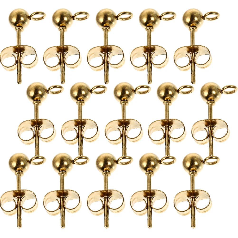 

40 шт. круглые серьги-гвоздики из нержавеющей стали, шариковые шпильки, аксессуары для самостоятельного изготовления ювелирных изделий, подарки для рукоделия, серьги, фурнитура