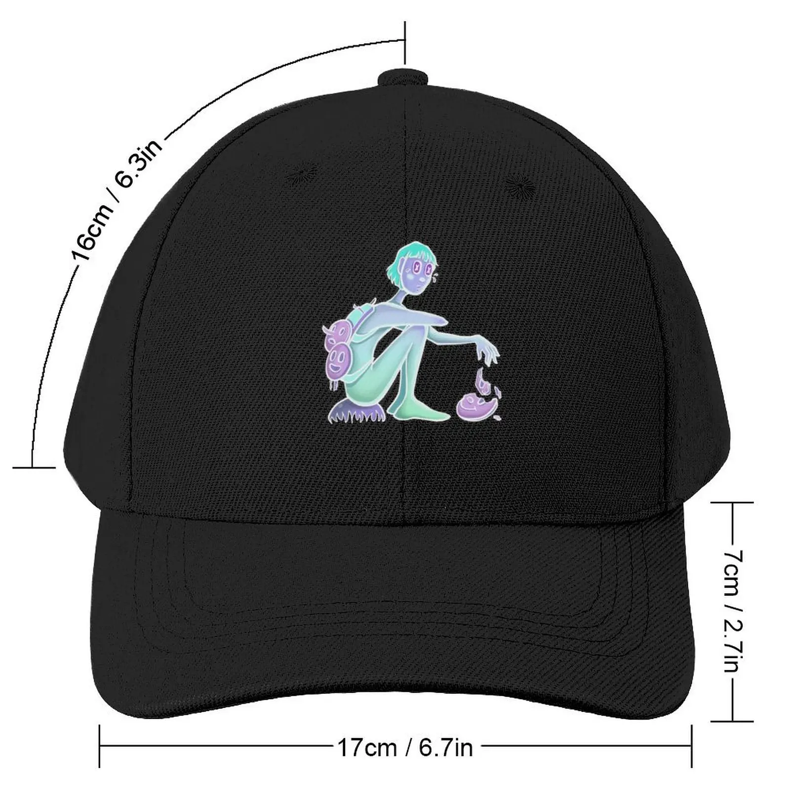 ghost girl broken mask Baseball Cap Icon Trucker Cap Beach Bag For Men Women's