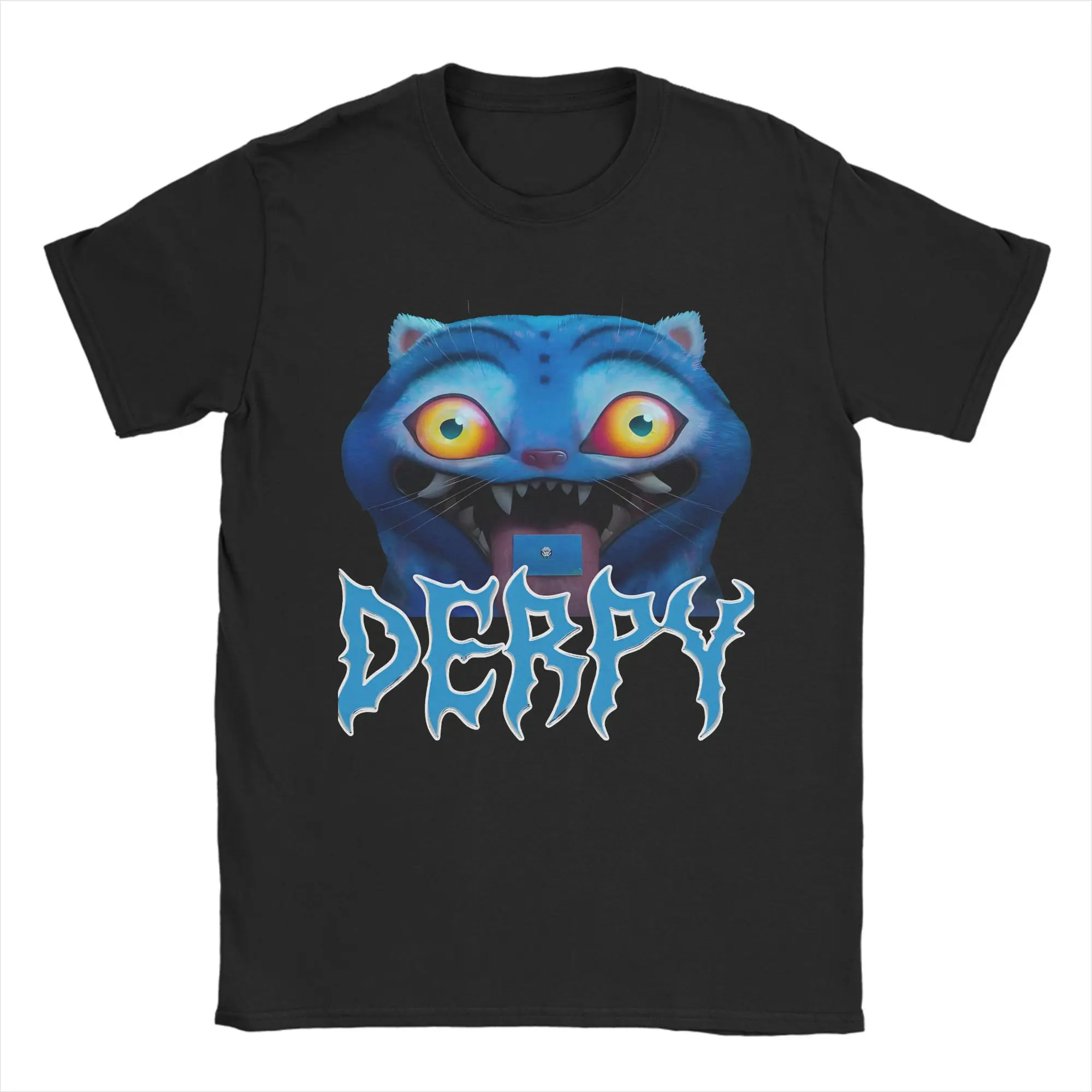 

Мужская и женская футболка Kpop Demon Hunters Derpy Tiger, топы из 100% хлопка, винтажные футболки с короткими рукавами и круглым вырезом, футболка больших размеров