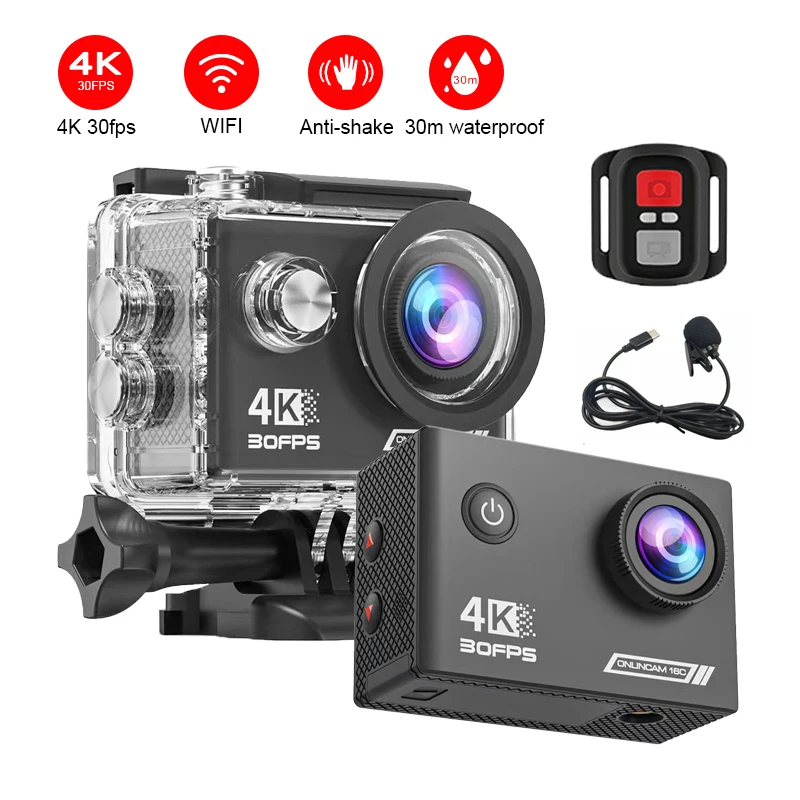 

4K/30FPS WiFi Action Anti Shake Camera 2.0-inch 170D Underwater Waterproof Helmet Video Recording Outdoor sports cameras