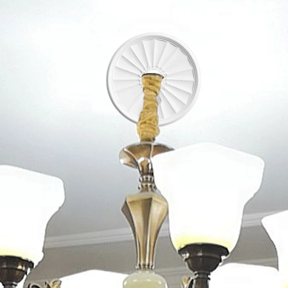 Round PU lamp cover for ceiling fan lighting with decorative ceiling shape design built for durability and easy attachment