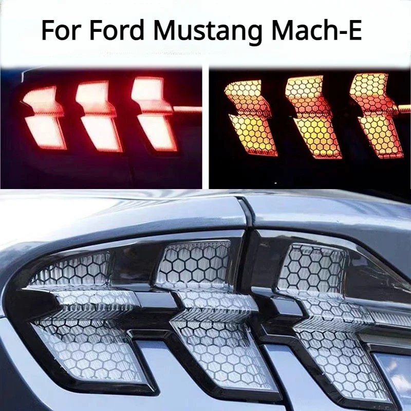 Tail Light Sticker for Ford Mustang Mach-E Honeycomb Lamp Sticker Creative Cellular Tail Light Film Car Modification Accessories