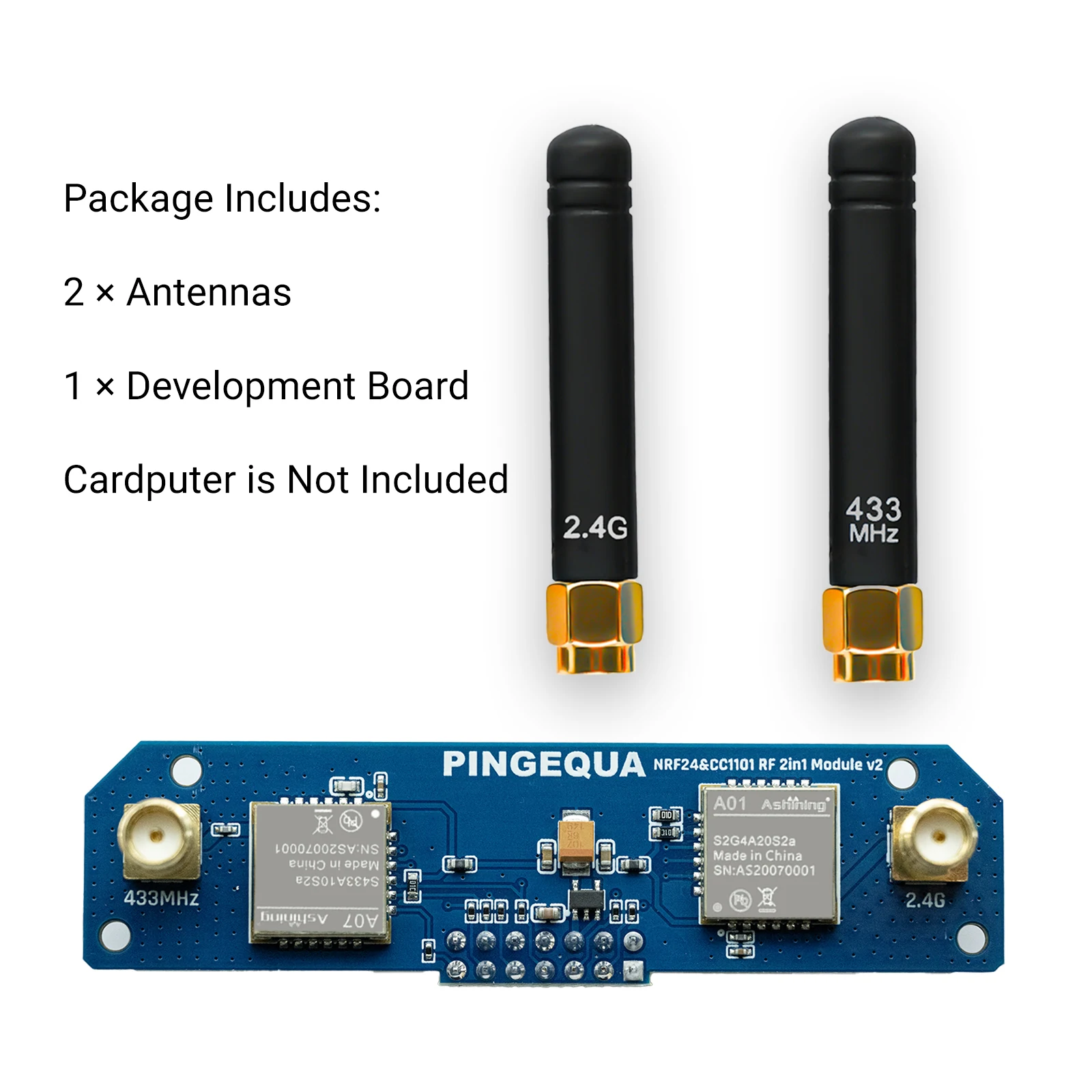 2-in-1 RF Development Board for M5Stack Cardputer ADV, Compatible with NRF24 & CC1101, Stable 2.4GHz & 433MHz Auto Switching