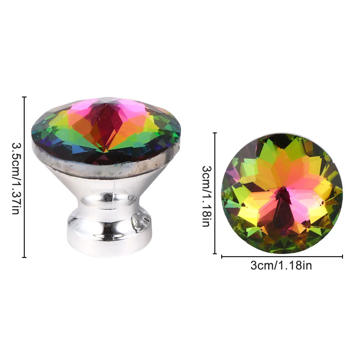 10 قطعة سبائك الزنك كريستال درج مقابض سحب ثقب واحد مقبض باب الخزانة لخزانة درج الأثاث مكتب المنزل الحمام