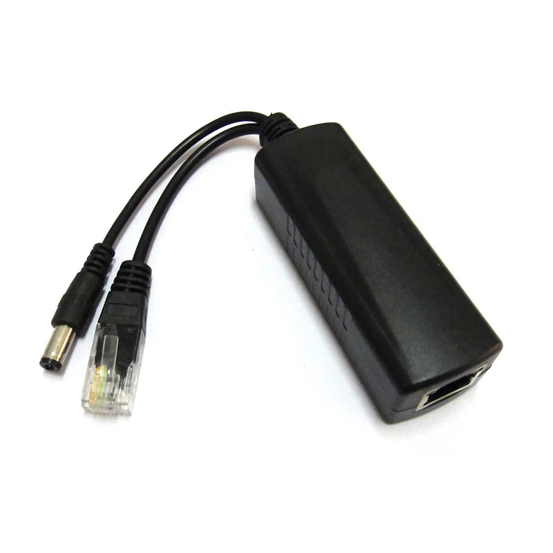 POE Splitter IEEE802.3AT معيار 12 فولت/2 أمبير تيار مستمر مخرج DC48-52V مدخل لنظام أمان كاميرا CCTV IP