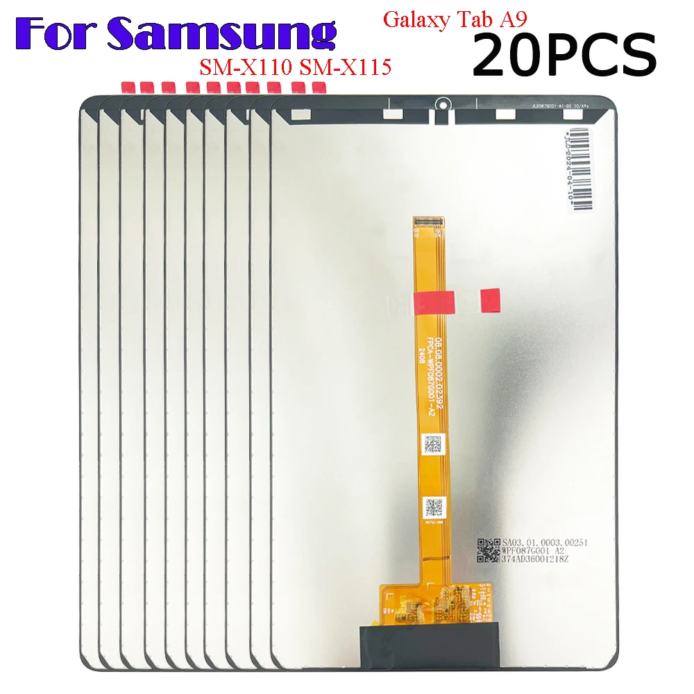 

20PCS 8.7" For Samsung Galaxy Tab A9 X110 X115 SM-X110 SM-X115 LCD Display Touch Screen Digitizer Glass Assembly Repair Parts