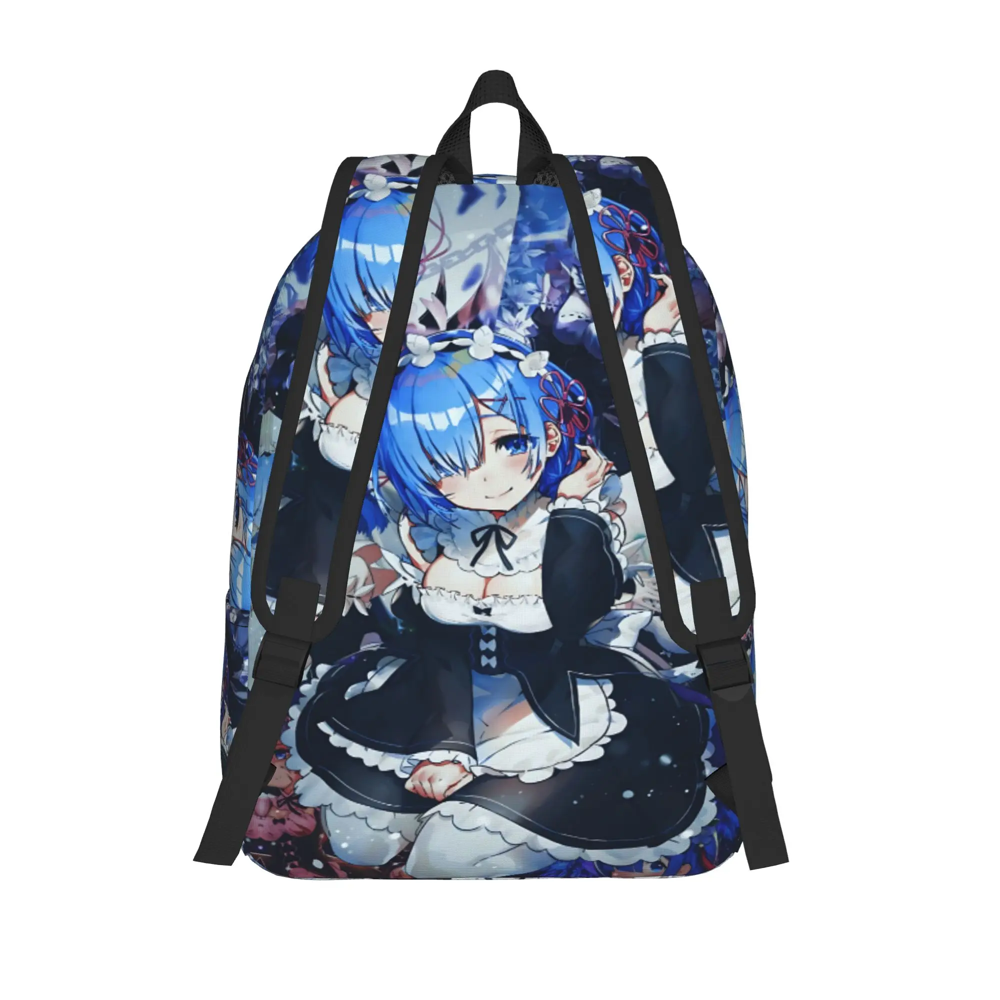 Fashion Re ZERO Anime Rem Backpack  Mochilas Harajuku Design Campus Retro Washable Rucksack