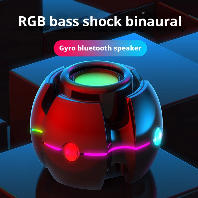 Bluetooth 5.0 Speaker, Stereo Speaker, RGB Fast Transmission, Support for TF FM and Shock-absorbing Fashion Wireless Speaker