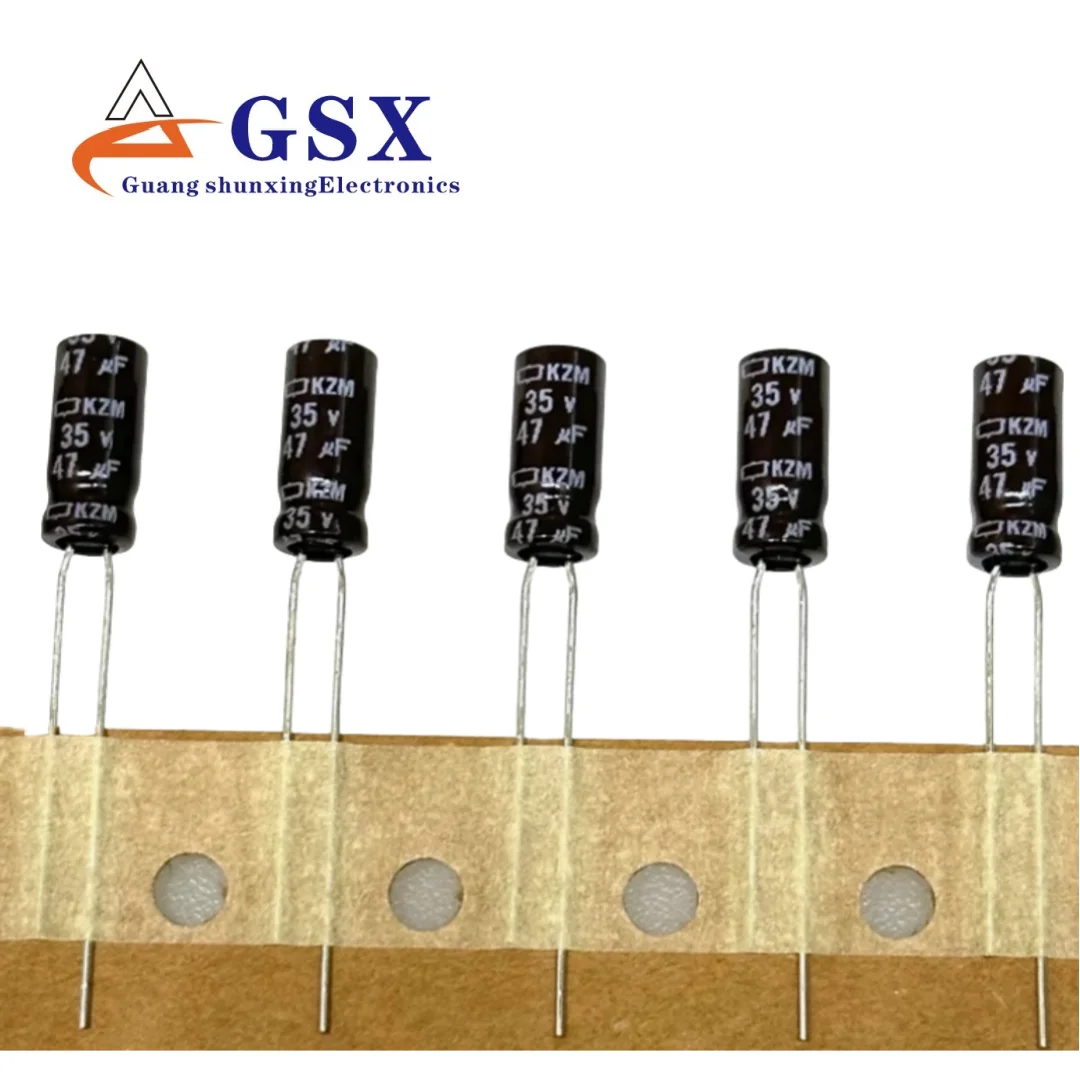 

47UF 35V imported aluminum electrolytic capacitor 35v47uf 5 * 11 Black Diamond KZM high-frequency long life
