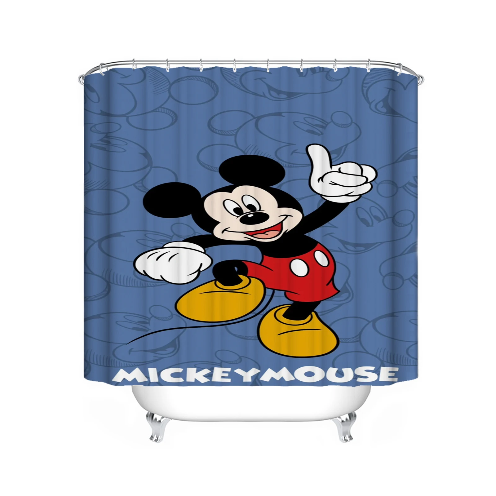 Mickey Cute Funny Luxury Home Printed Bathroom Accessories Shower Curtain Toilet Decor Sets Full Set Waterproof