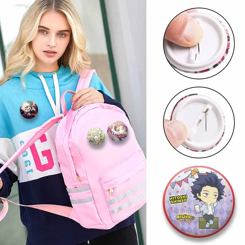 Cartoon Figure Izuku Ochaco Enamel Pins Cute Anime Character Collectible Badges Katsuki Shoto Brooch Jewelry for Backpacks Hat