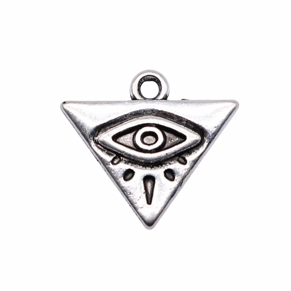 20Pcs 14x13mm Alloy Charm Triangle Eye Horus Pendant EF3967