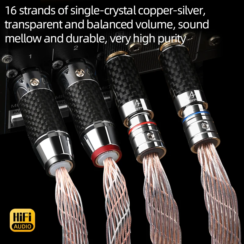 Kabel Audio HiFi XLR RCA do adaptera 7N OCC Mixed srebrny profesjonalny XLR do kabel RCA przedłużacz do kina domowego XLR zbalansowany XLR