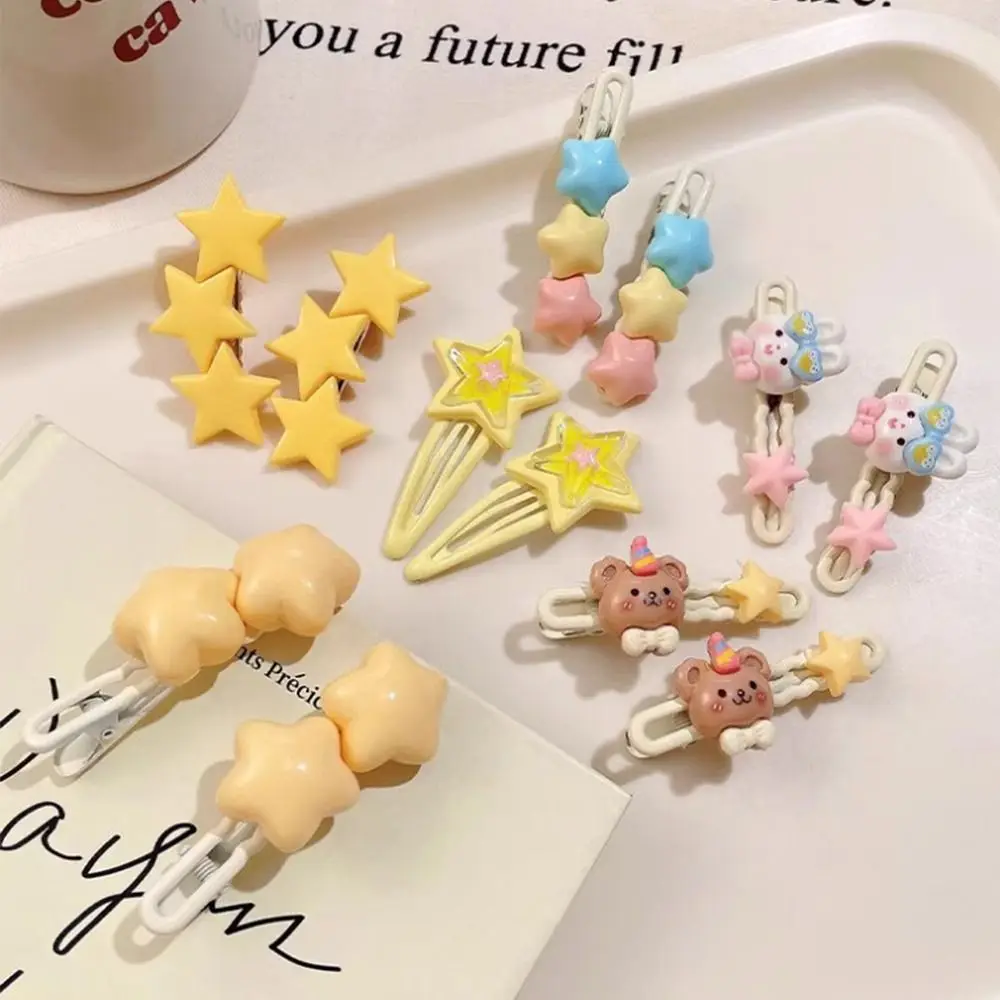 Cute Alloy Star Hair Clip Fairy Sweet Y2K Hair Clip Dopamine Hair Accessories Banger Clip for Girls