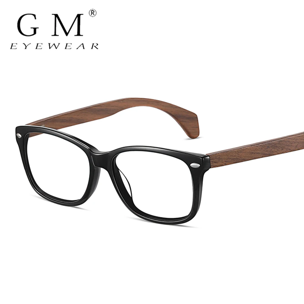 G M - Acetateframes Retro Anti-blue Light  Glasses, Fashion future, men\'s and women\'s Wood Reading Glasses High quality Eyeglass