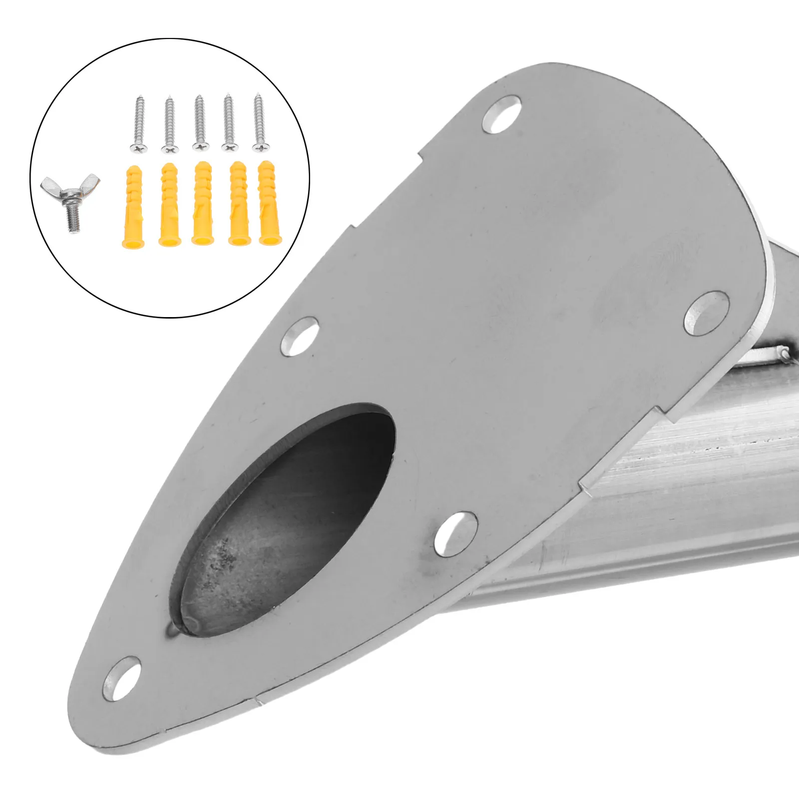 Flag Pole Holder: Heavy Duty Stainless Steel Wall Mount Flagpole Base For Outdoor Porch Deck Balcony Exterior Metal Flag