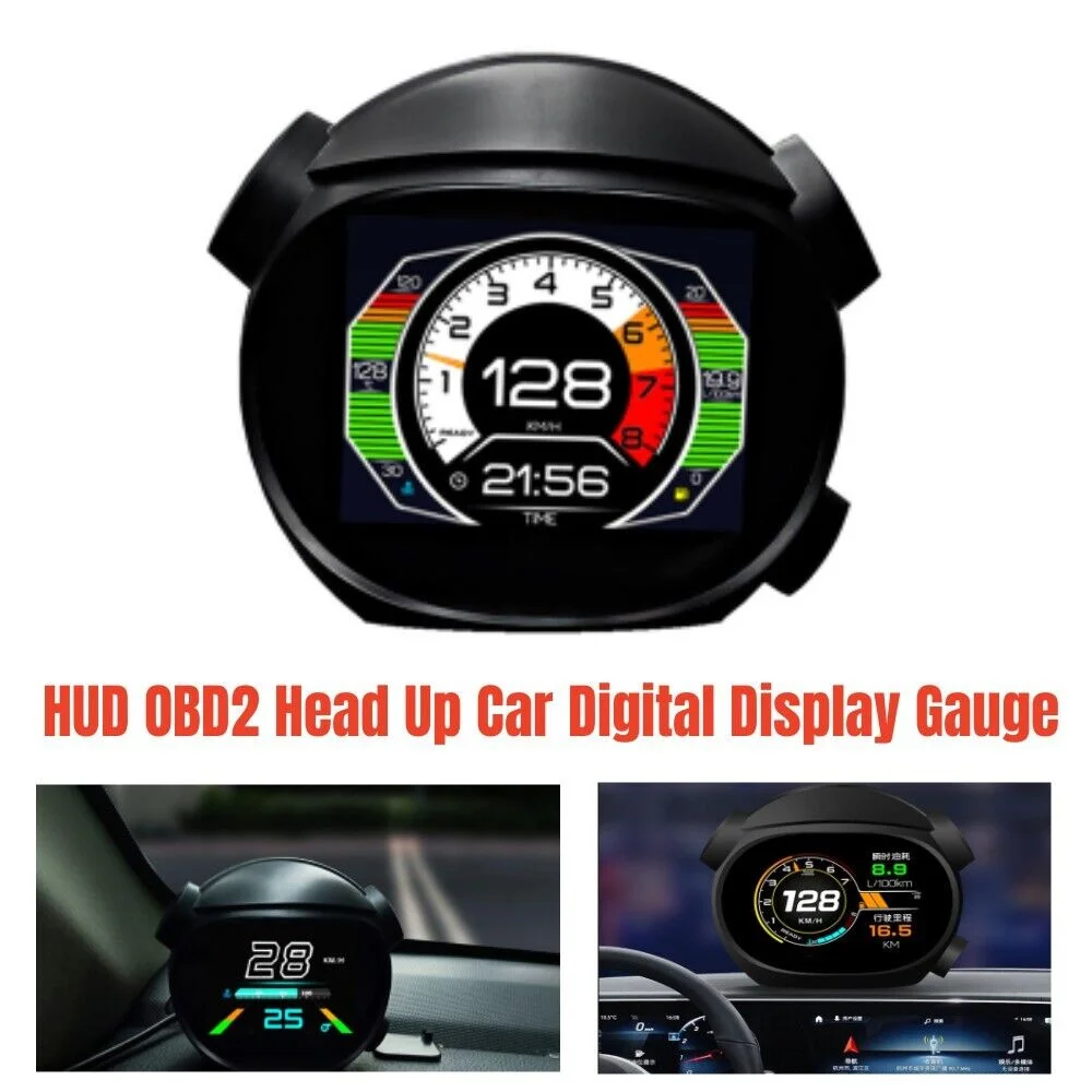 Auto OBD2 Car Head Up Display HUD Multifunctional Modification General Speed Turbine Water&Oil Temperature Meter Running Compute