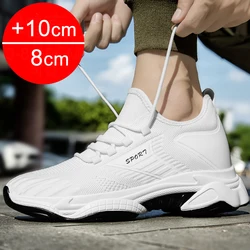 Męskie buty na koturnie wzrost wysokości trampki dla mężczyzn Casual wkładka 10cm 8cm 6cm opcjonalne obcasy mokasyny Taller męskie sportowe 37-43