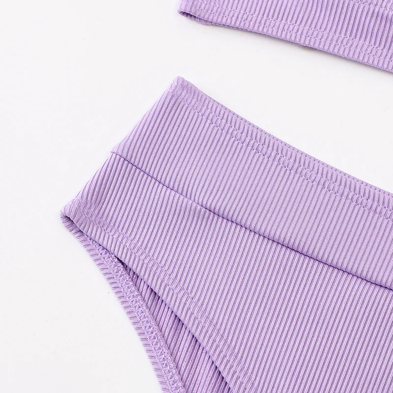 Damesbadmode 2024, vrouwelijke tankini, effen kleur, badmode, hoge taille, rugloze sexy bikini, hete lente, tweedelig badpak, S-XL