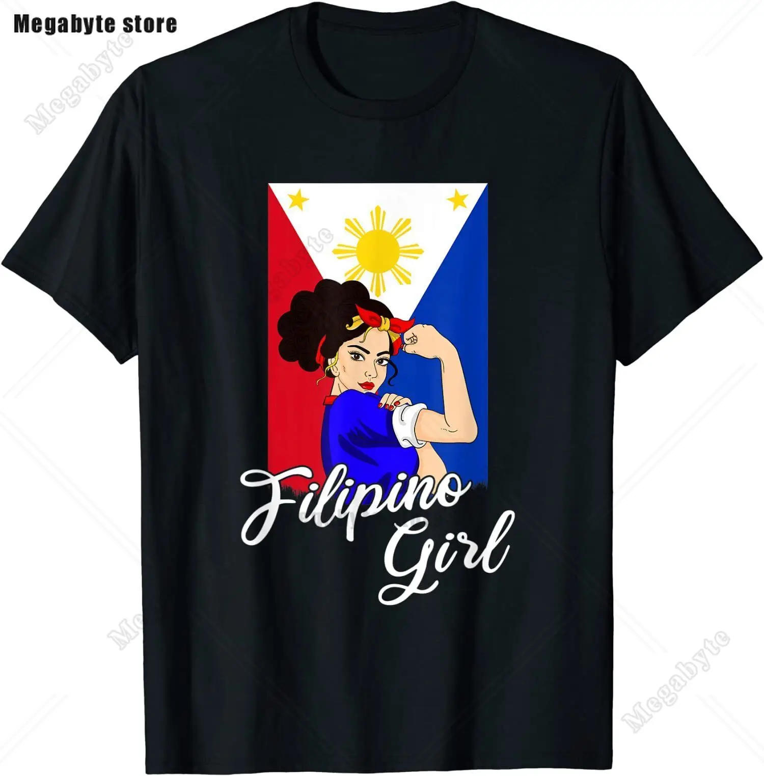 Filipino Girl T-Shirt Heritage Philippines Flag Gift T-Shirt Cotton Streetwear Short Sleeve Birthday Gifts T-shirt Mens Clothing