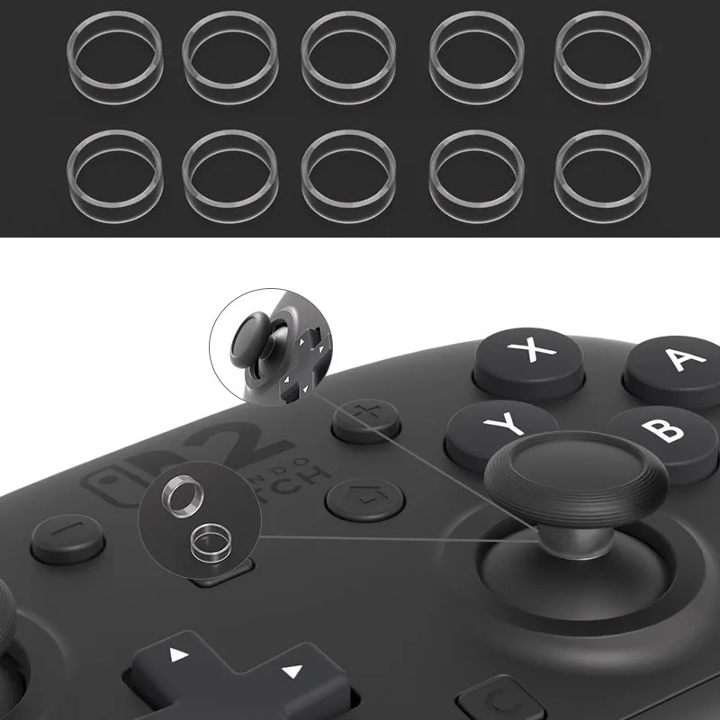 10 stücke Joystick Elastische Schutz Ring Unsichtbare Schutz Ring Für Switch2 PRO / PS5 / PS4 Controller Silikon Ring Abdeckung
