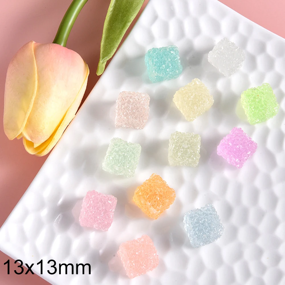 10PCS Noctilucent Sugar Cube Series Resin Flat Back Cabochons For Hairpin Scrapbooking DIY Jewelry Craft Decoration Accessories