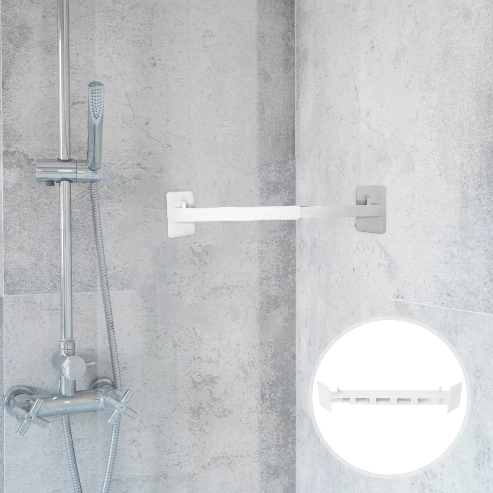 

Rv Bathroom Organize Bar Retractable Storage Fixture Adjustable Fixing Rod Versatile Loadbearing Capacity Stylish