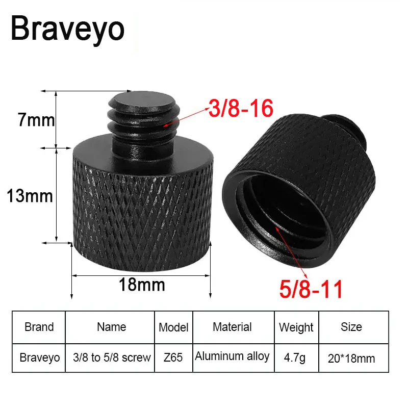 5/8-11 to 3/8 1/4 Inch Coarse Teeth Conversion Screw Green Infrared Laser Level Bracket Tripod Screw Adapter For Flash Bracket