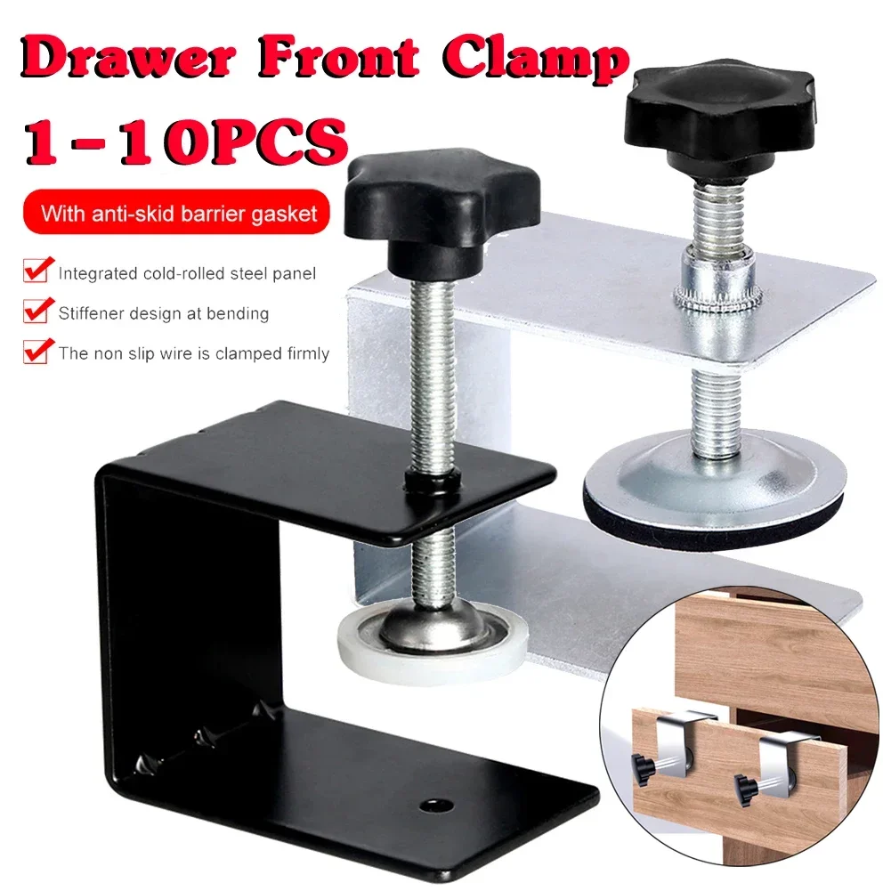 1/2pcs Drawer Front Mounting Clamp Stainless Steel G-shaped Drawer Front Installation Clamp Hardware Durable Woodworking Gadgets