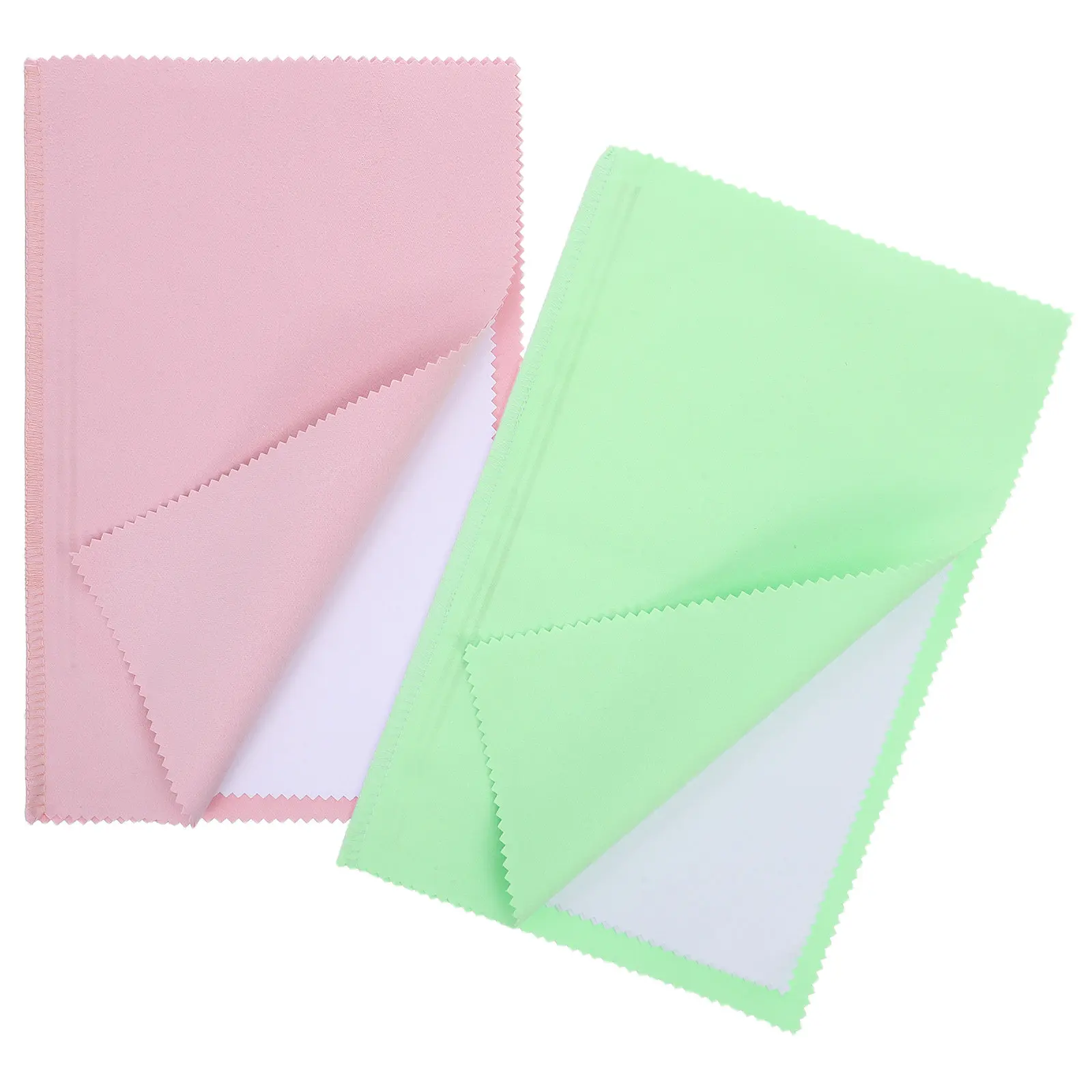 2Pcs Jewelry Cleaning Polishing Cloth Suede Microfiber 4-Layer 25x15cm Silver Polishing Cloth Tarnish Remover Silver Jewelry
