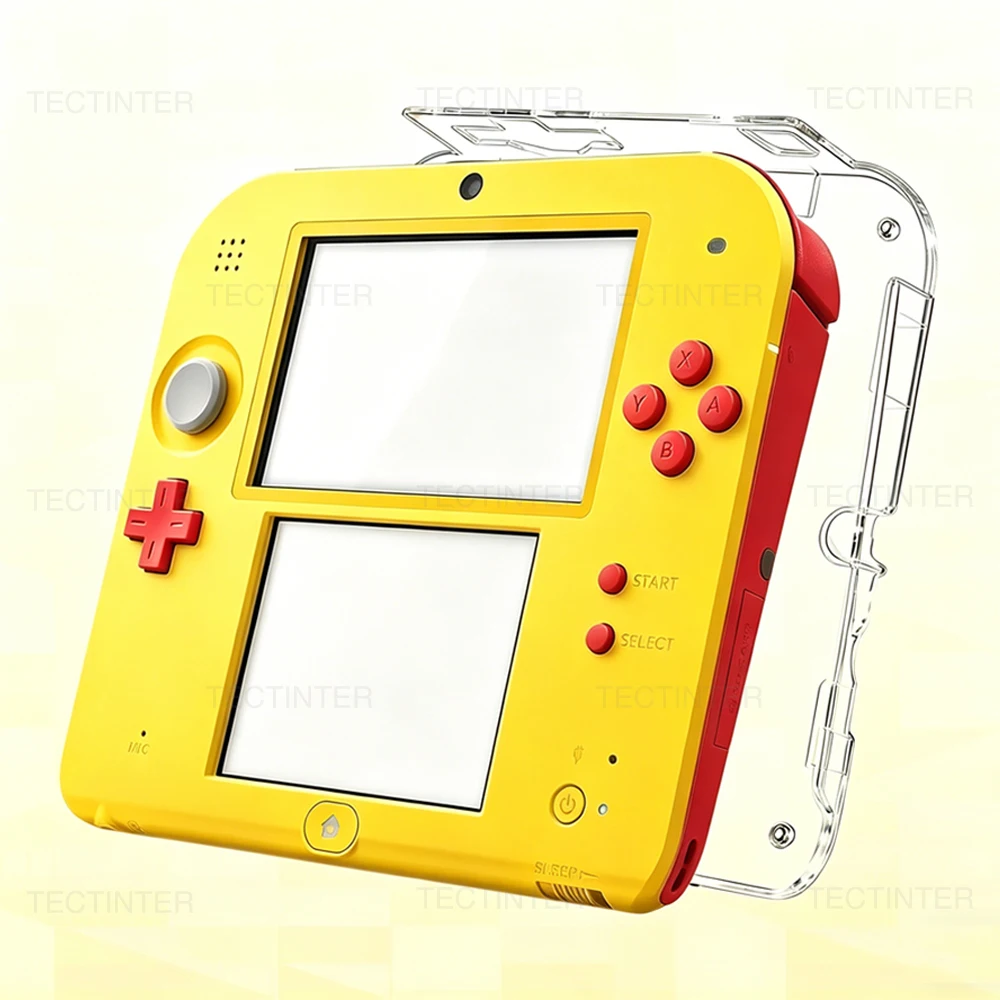 

Clear Crystal Case for Nintendo 2DS Handheld Protective Cover Shell Top and Bottom Screen Protector Film for 2DS Accessories