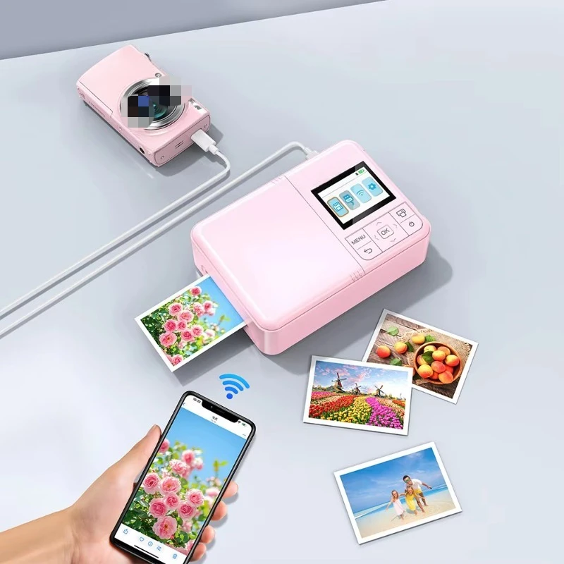 

Color Photo Printer Mini Photo Printer 10x15cm 600DPI Color Small Phone Photo Machine for Home