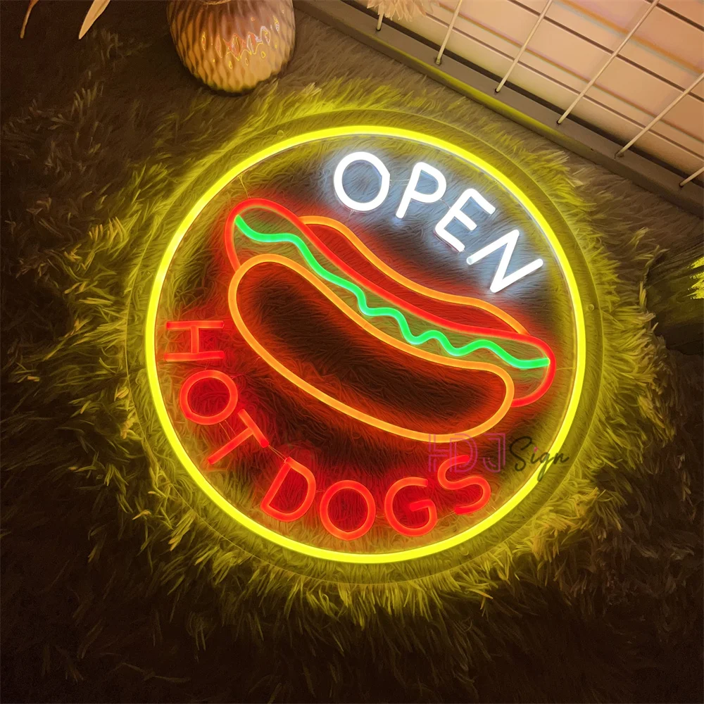 Hot dog Neon Led Signs Bedroom Food Shop Decoration Neon LED Lights USB Western Food Coffee Wall Hanging Decor Signs