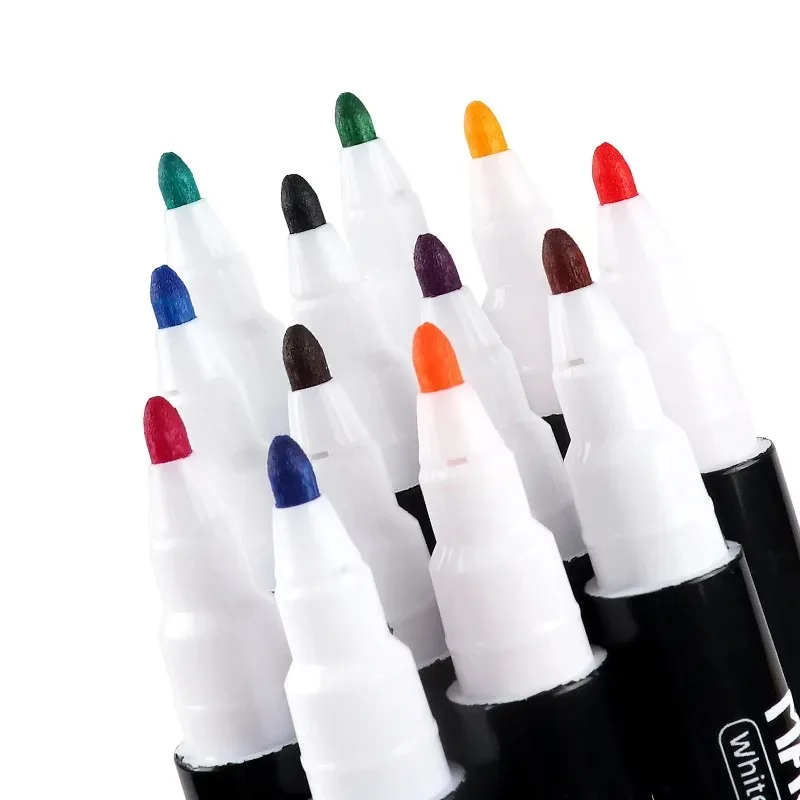 12Pcs/set Colorful School Classroom Supplies Magnetic Erasable Whiteboard Pens Marker Dry Eraser Pages Children's Drawing
