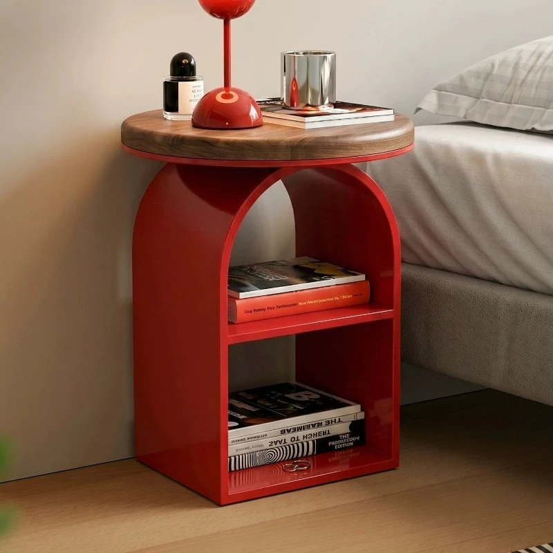 Luxury Modern Walnut Countertop Creative End Tables Shelf Living Room Bedroom Bedside Side Table Display Rack Shelf Furniture