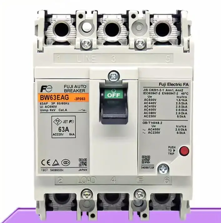 Disjuntor original bw50ag 2p/3p bw63eag interruptor de ar bw100ag 5a-100a bw32aag