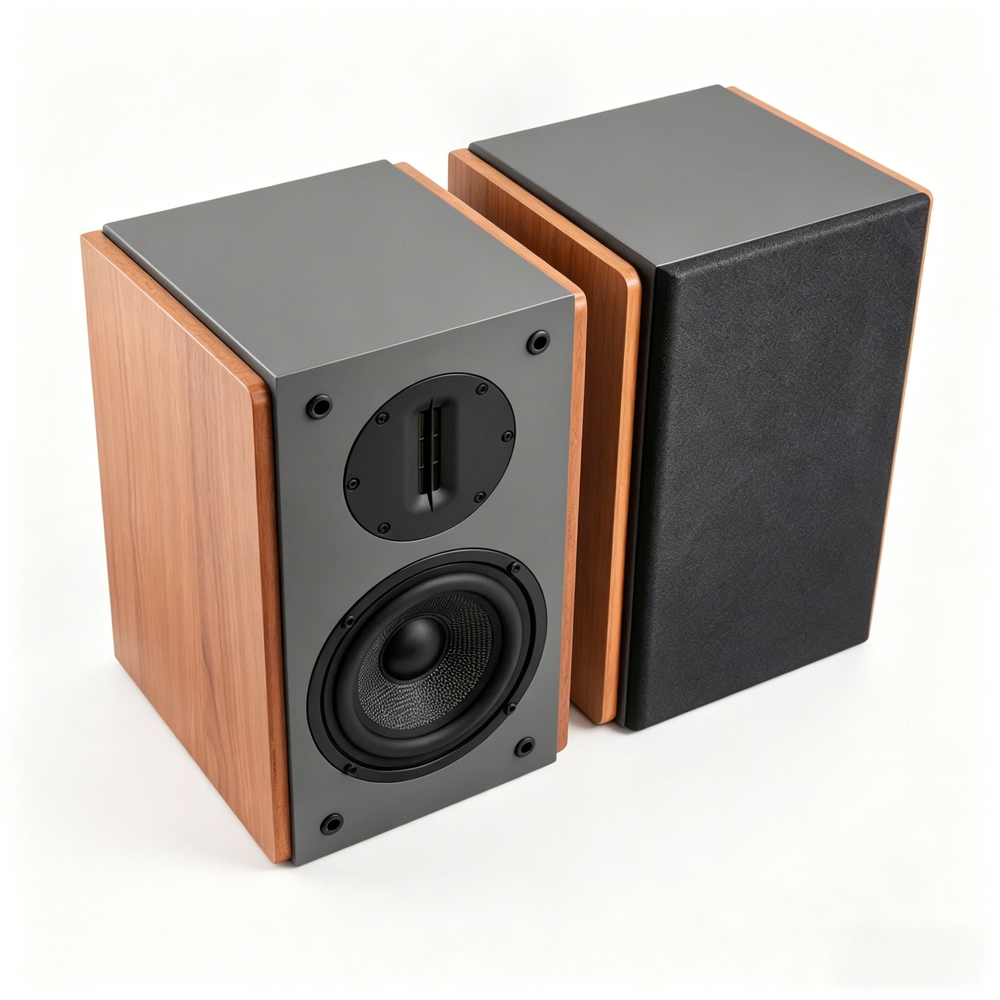 

5.25Inch Brown Bookshelf Speaker High/Low Frequency Two-Way HIFI Wooden Passive 100W Mini Amplifier Monit Speaker Music Player