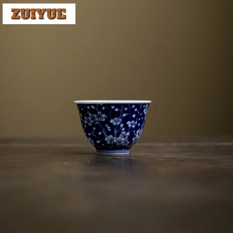 50 مللي العتيقة الأزرق والأبيض الخزف فنجان الشاي خمر وعاء الشاي الشاي زوج الشاي تذوق رائحة كوب Jianzhan ماستر أكواب الشاي #4