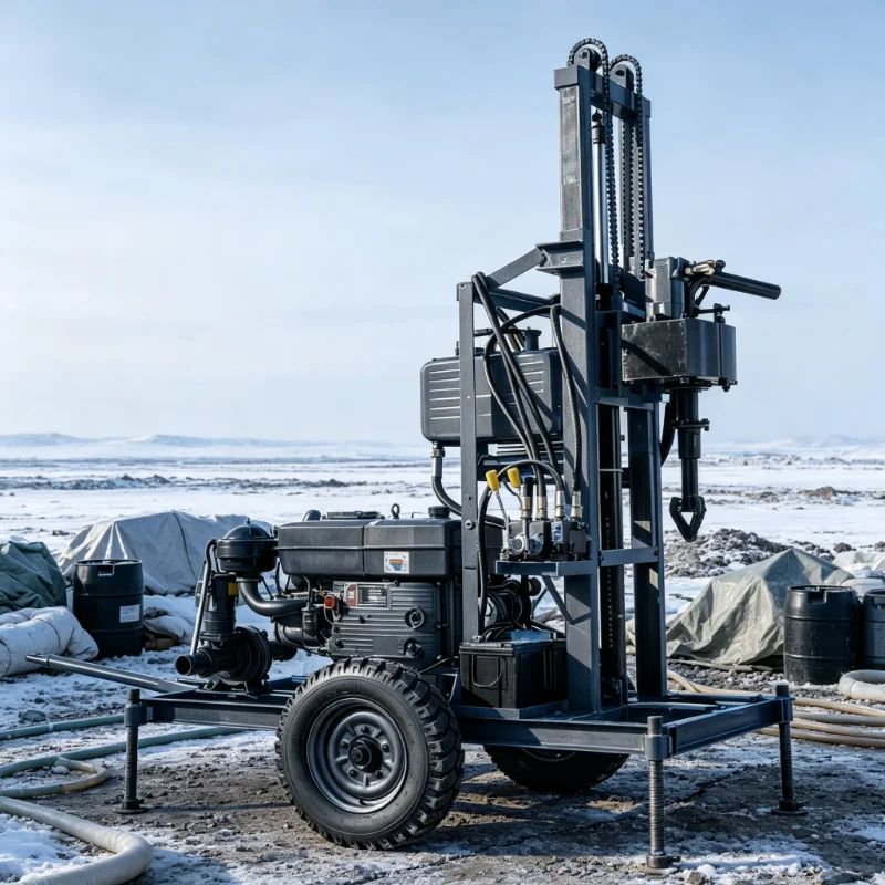 Hydraulic Trailer Type 100m 200m Water Well Drilling Machine 150M Depth Hole Water Well Drilling Rig