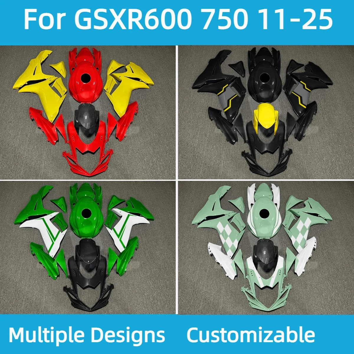 Fairing Kit for GSXR600 GSXR750 2011-2025 L1-L9 C3 C4 Injection Molded ABS Plastic Full Bodywork Panels Cover Set