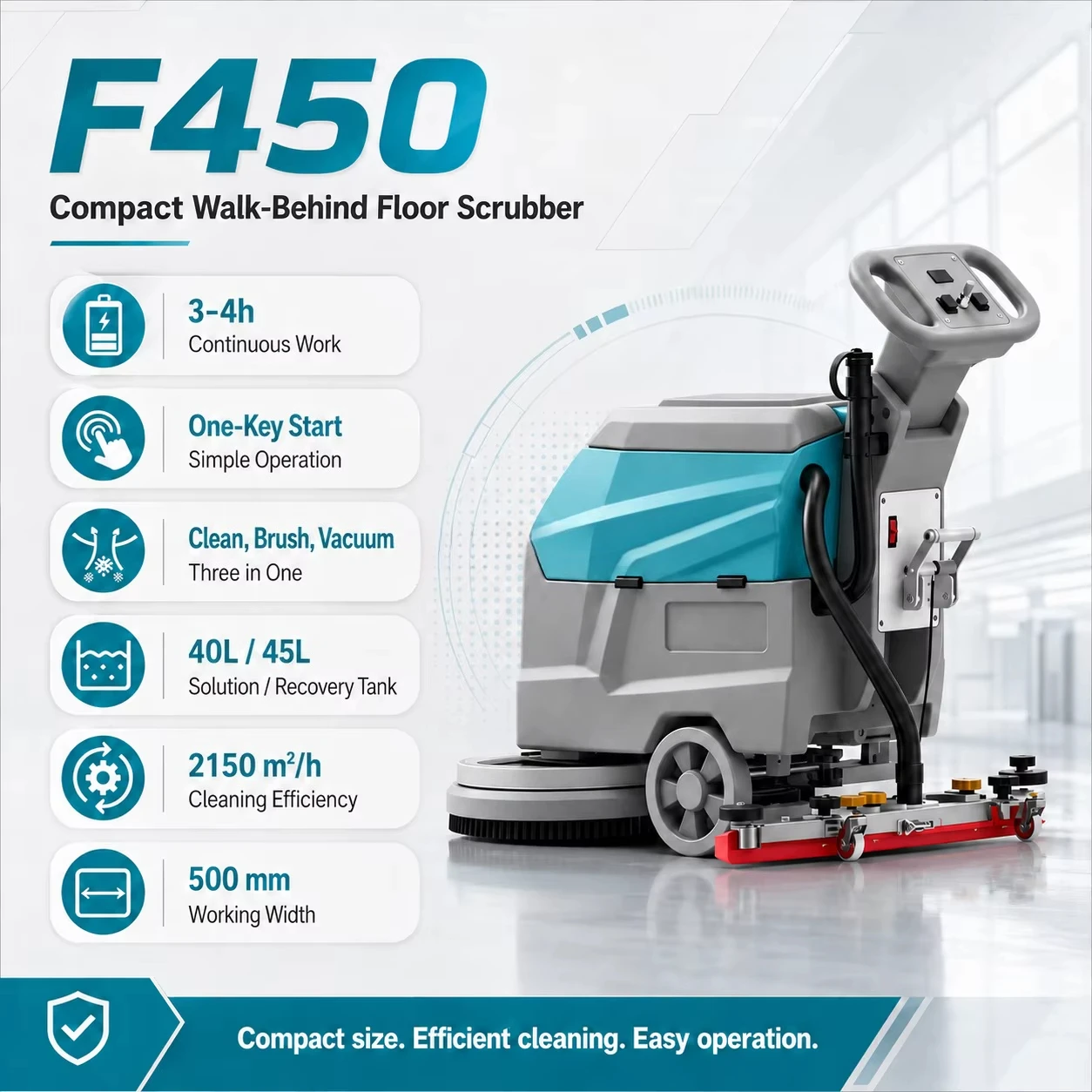 F450 Electric Walk Behind Floo - Floor Scrubber Machine Walk Behind recension och pris