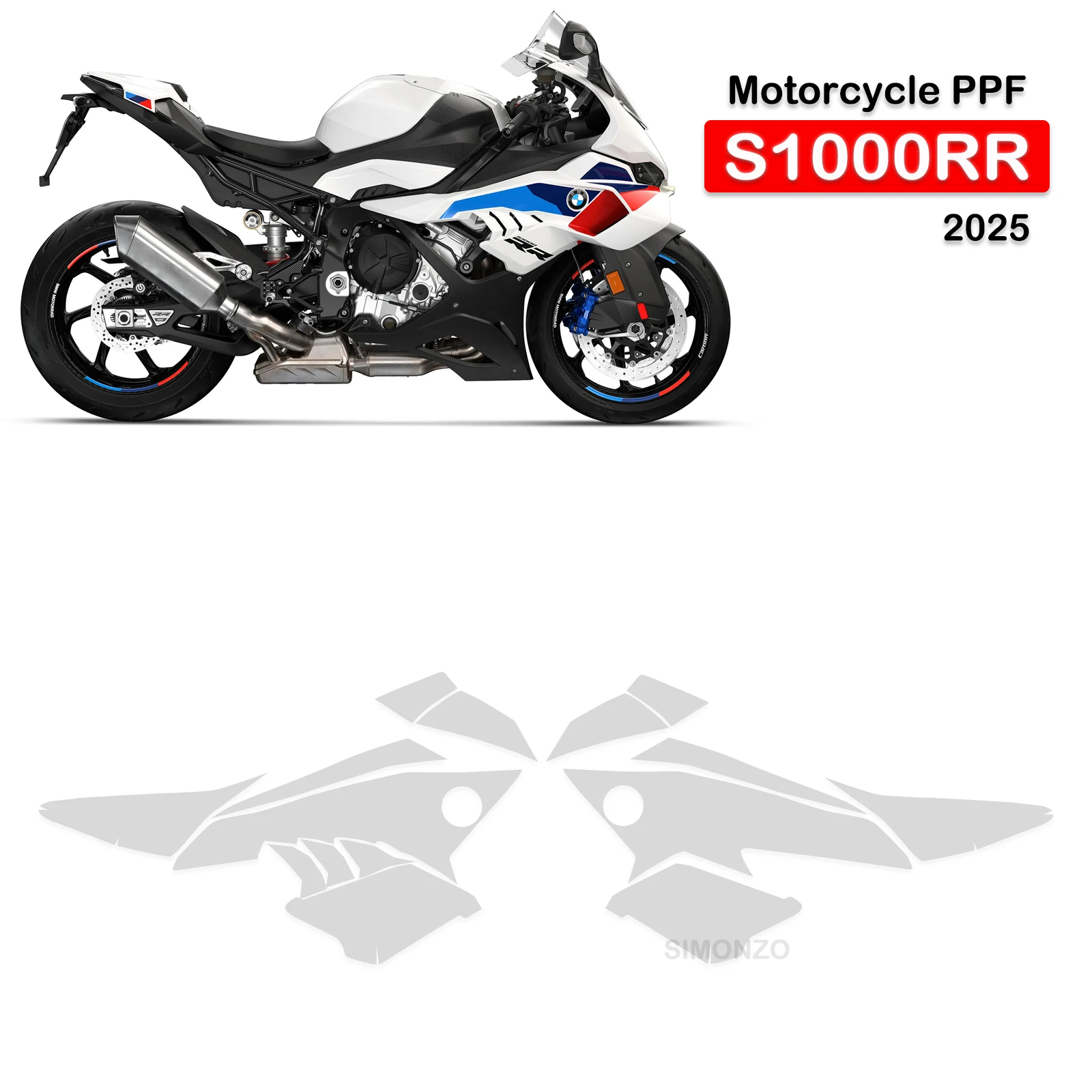 

2025 PPF для BMW S1000 RR TPU мотоциклетная защитная пленка для краски S1000RR, защитная пленка для обтекателя от царапин, устойчивая к ультрафиолетовому излучению